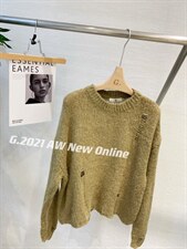 新款破洞毛衣现货，女装针织衫/毛衣，G