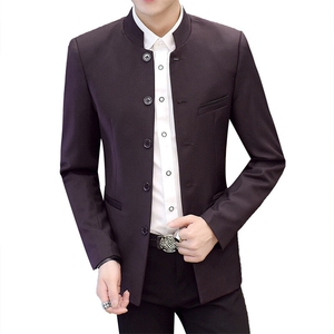 XZ8634P75中山装男装休闲牌西装剪标西服潮外套立领单西男风图片