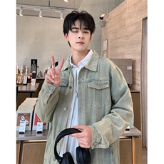 秋冬潮流石磨洗日系宽松版多口袋牛仔外套男士潮牌工装夹克JK699，男装夹克，星座1116A-1（原606A）