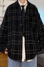 C9011/P50春装新款现货小香风衬衣男长袖格子上衣外套大码衬衫，男装衬衫，电商A141