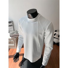 美式肩甲复古圆领长袖打底内搭Boxy卫衣cleanfit男WY0181-P45，男装T恤，星座308B-2