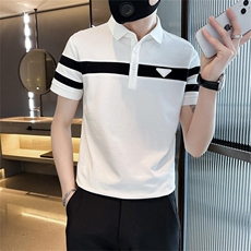 补货2026夏季大码短袖三角形图案T恤翻领Polo衫T0231-P50，男装T恤，电商D342
