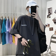 XZ115A-T06200克纯棉男女字母印花大码S-5XL10色T恤衫圆领半袖，男装T恤，星座115A-3