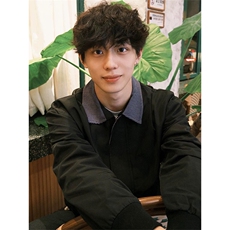 网图有货千鸟格拼接领口门襟黑色复古夹克外套男女A873-P58，男装夹克，星座1505