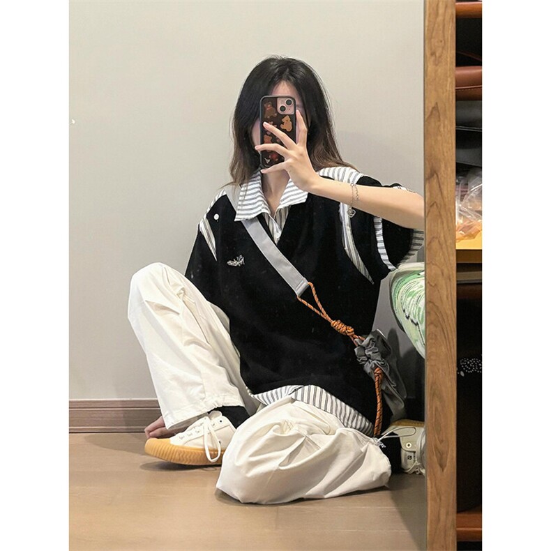 假两件套T恤男女拼接设计感XZ610A-TB262-T批35,男装T恤,星座610A