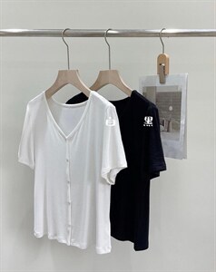 80695V领装饰扣针织T,其它,NARDTREE