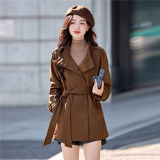 加棉风衣外套女中长款秋冬2025新款流行高端系带收腰保暖上衣，女装棉衣/棉服，浙宝029