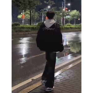 春秋季闪电印花棒球服外套美式复古潮牌ins超火痞帅宽松夹克图片
