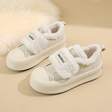 冬季新款学生韩版ins百搭加绒棉鞋保暖休闲鞋，女鞋毛毛鞋，电商A223