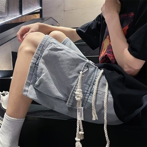 工装牛仔短裤男港风潮流大口袋个性帅2026夏季ins五分裤RK510-P43图片