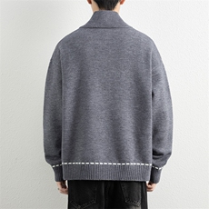 25691-特P58秋时尚半高领毛衣外套男士针织衫宽松纯色打底衫，男装T恤，电商D310B