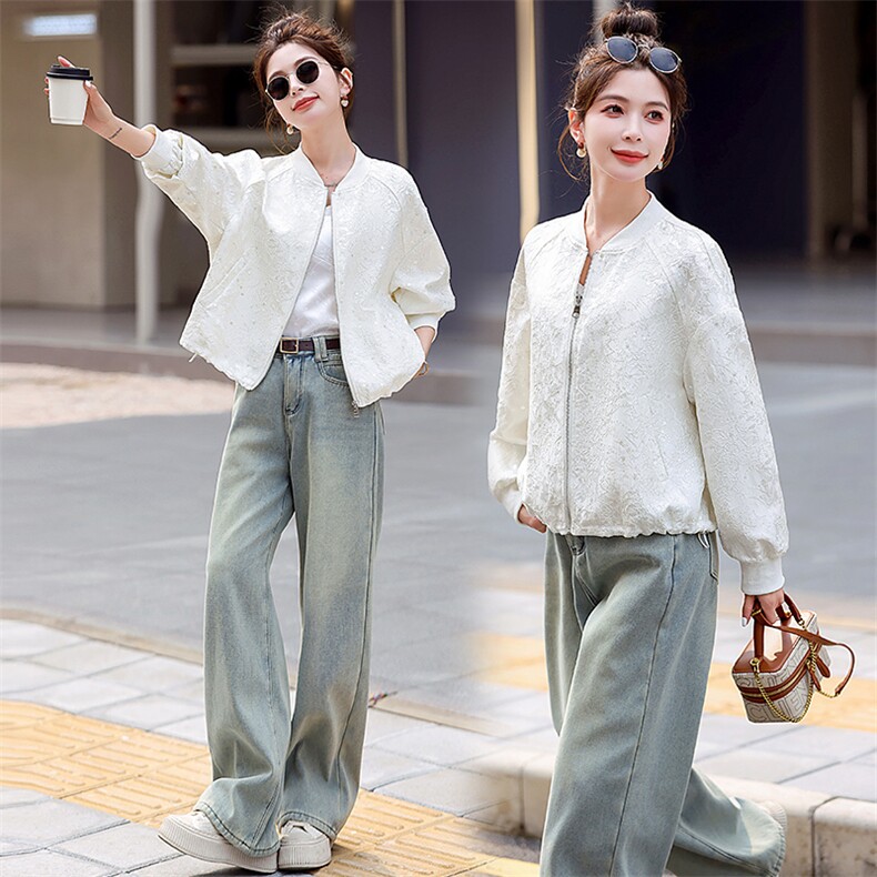 2026春装新款小个子显高上衣短款韩系洋气亮片黑色宽松外套女,女装短外套,美沁