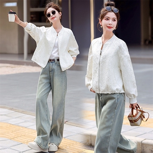 2026春装新款小个子显高上衣短款韩系洋气亮片黑色宽松外套女图片