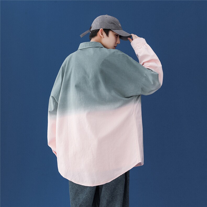 25春季新款吊染刺绣全棉宽松情侣衬衫C295/P75108,男装衬衫,星座202