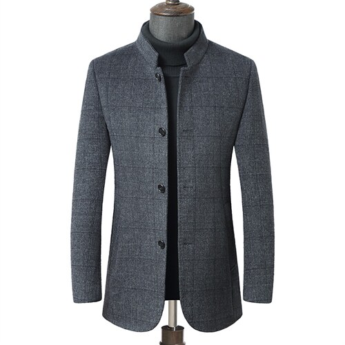 羊毛呢子外套男士秋冬中长款立领妮子休闲时尚大衣ZELD1126-P360，男装毛呢大衣，电商B212（原钱塘6029）