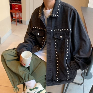 新款式春季ins铆钉牛仔外套夹克装休闲宽松潮流潮牌上衣JK956-P68图片