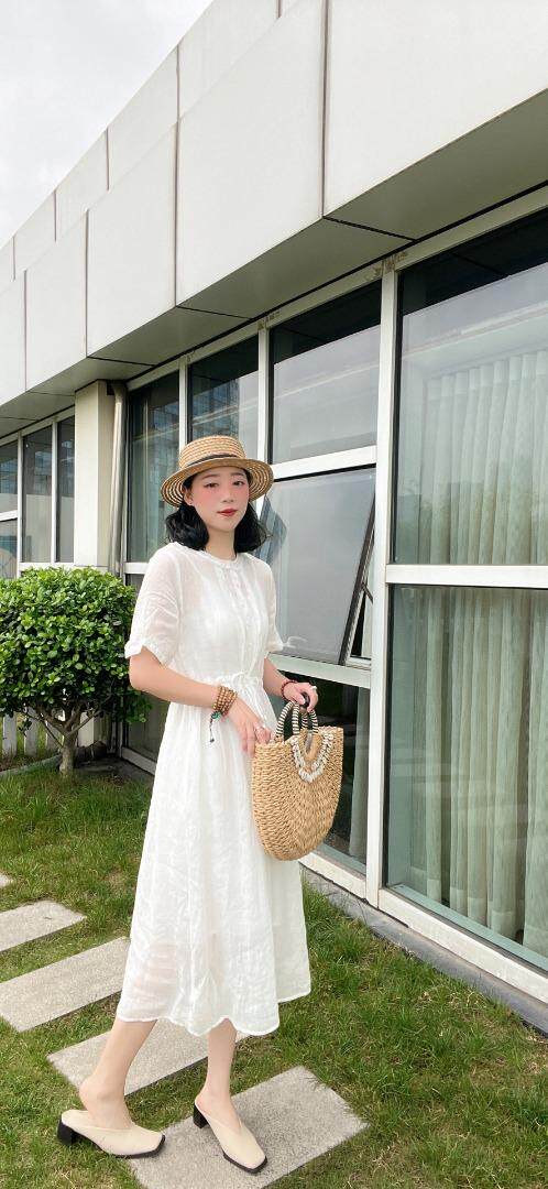 纯苎连衣裙小衫裤子裙子衬衣 时尚风 风淑女风休闲风，女装连衣裙，川哲