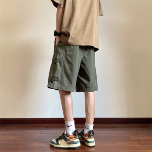 高品质纯棉 重磅工装短裤男 立体腰包边包条 抖音直播 HZ01-p45图片