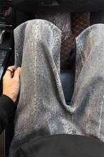 B221美式ins高街暗黑宽松直筒花豹纹牛仔裤LK24407-特P45控78，男装牛仔裤，电商B221