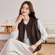 【春季女装新款】2026大量现货时尚洋气百搭皮衣马甲外套，女装皮衣，缘衣格