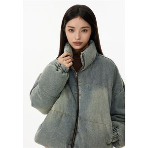 现货  新款复古牛仔羽绒服港风宽松情侣中性  225-2-Y202-P218图片