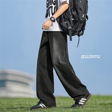 潮流宽松有型时尚垂顺牛仔裤拖地裤夏季新款K871-TP：45：88，男装牛仔裤，星座718-1