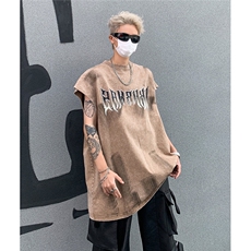 水洗做旧无袖T恤美式夏季坎肩男装背心/马甲XZ514-2-202436-P58，男装背心/马甲，星座514-2(原B239)