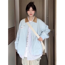 撞色棒球服拼接宽松复古夹克513AJK1895P70，男装夹克，星座513A