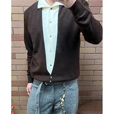 秋冬休闲男装假两件针织衫男拼接男士上衣翻领毛衣开衫MA451，男装针织衫/毛衣，星座1116A（原606A-3）