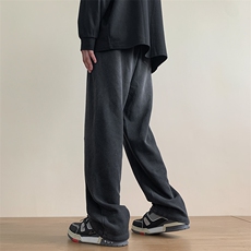 港风重工绣花华棉拖地裤宽松休闲长裤男K23315-P55，男装休闲裤，星座717