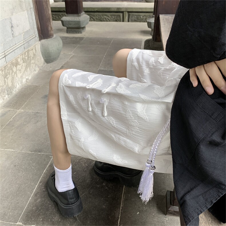 新中式刺绣短裤男夏季宽松西裤潮牌风五分裤子D02232-P40,男装西裤,星座308B-2