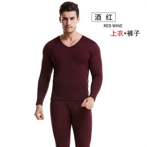 1258秋冬男薄款磨绒秋衣秋裤修身打底衫男士无痕保暖内衣套装图片