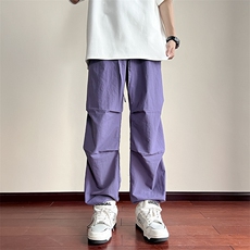 抖音品质-宽松休闲港风速干运动裤垂感褶皱212-2-PJ07-P45，男装休闲裤，星座808A-1