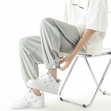 1日系冰丝面料束脚裤男笑脸抽绳休闲潮流男九分裤SK77043P35控58，男装休闲裤，星座226-2
