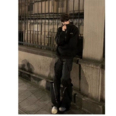 常规潮时尚潮流原宿休闲青少年灯芯绒连帽套刺绣套头卫衣外春季，男装卫衣，星座506A