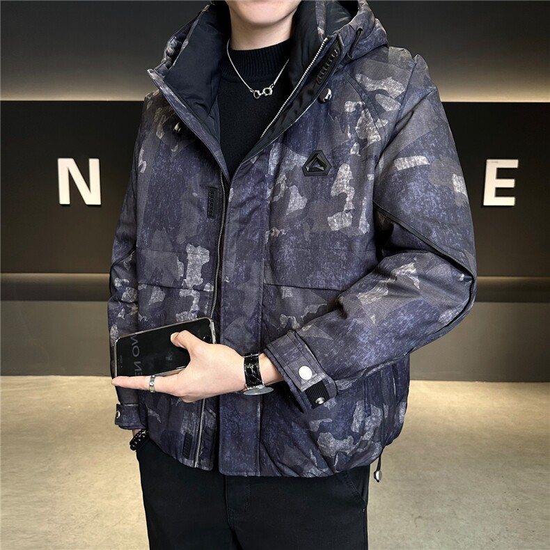 标90男休闲立领羽绒服图案迷彩外套上衣A329-YR2569-P295,男装羽绒服,电商A329