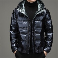 2023年冬季新款亮面短款休闲型连帽时尚羽绒服XMD6603-P230,男装羽绒服,电商B212（原钱塘6029）