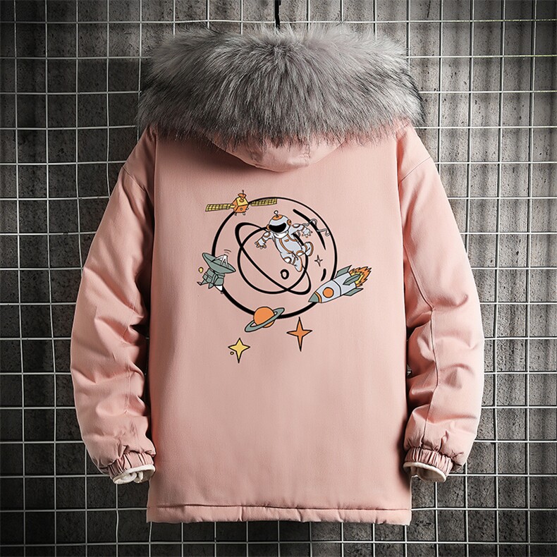 MM48142P130冬季大毛领棉衣男士大码加厚棉袄男棉服网格,男装棉衣,电商A040A