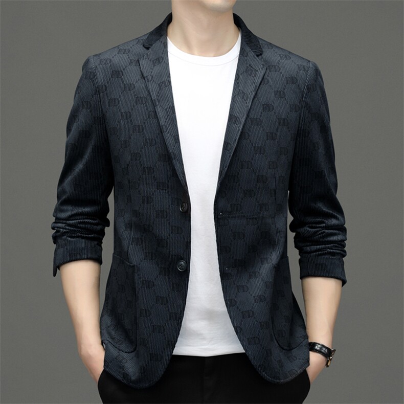 2024秋季时尚西服男士外套新品商务休闲单西上衣青年时尚潮流，男装西服，钱塘6003（原4033）