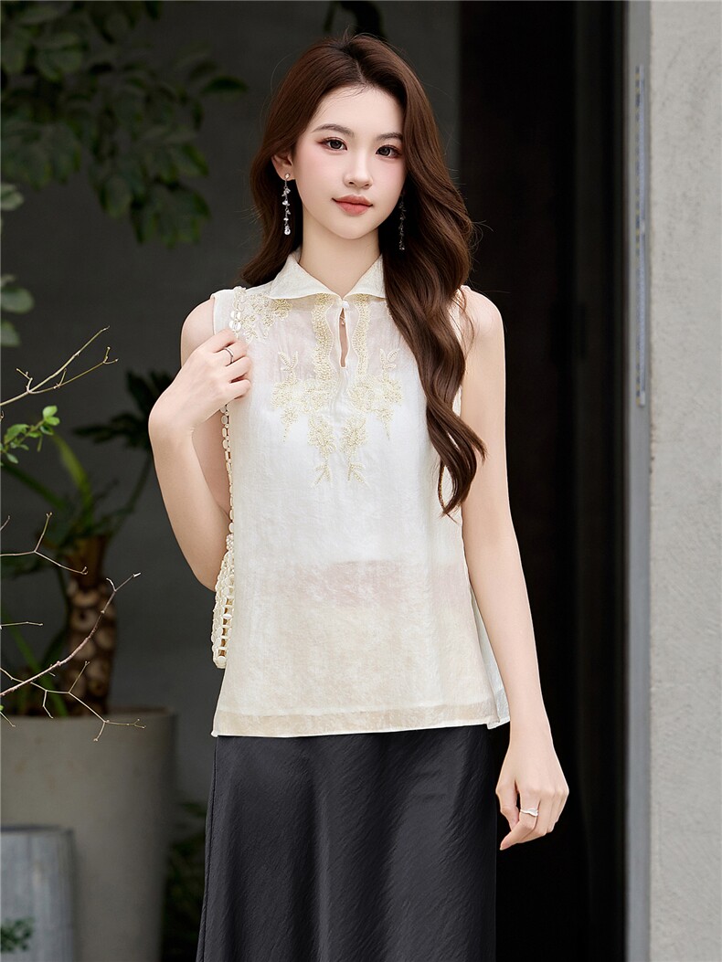 新中式G风外套女2026夏季新款复古刺绣提花设计感时尚气质外套,女装衬衫,卡杰菲