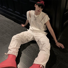 T037-P44美式高街无袖潮牌背心，男装T恤，星座1501-1