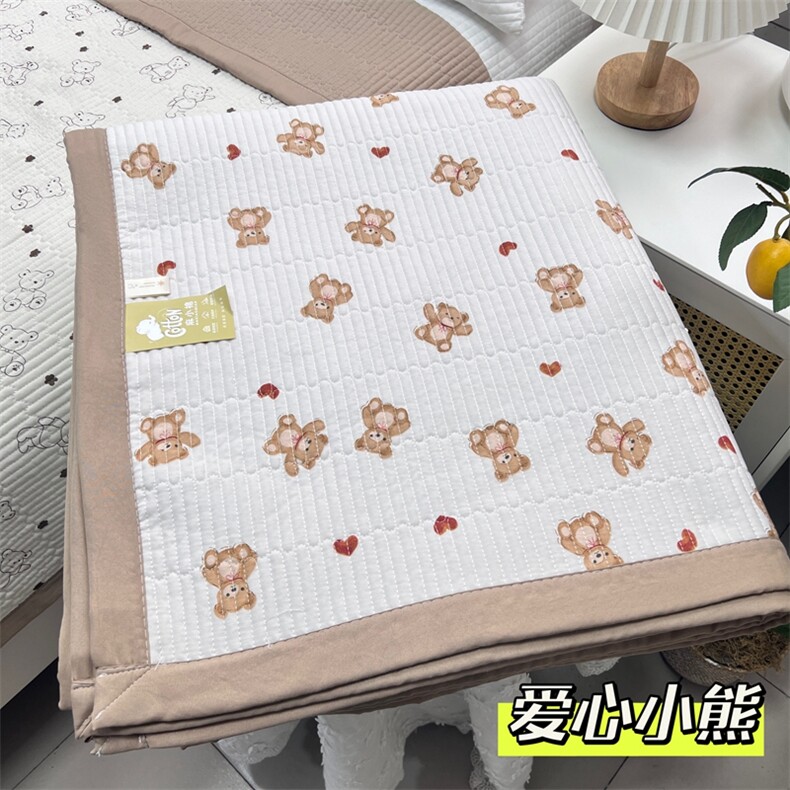 新款小清新床盖三件套高温砂洗棉麻盖毯铺盖两用夏被空调被，被套/被芯，一起卖家纺