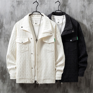 1日系小香风美式牛仔大码M-5XL百搭工装夹克男JK8740P125控168图片