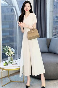 职业连体裤女2024夏季新款时尚高端名媛气质女神范收腰显瘦阔腿裤图片