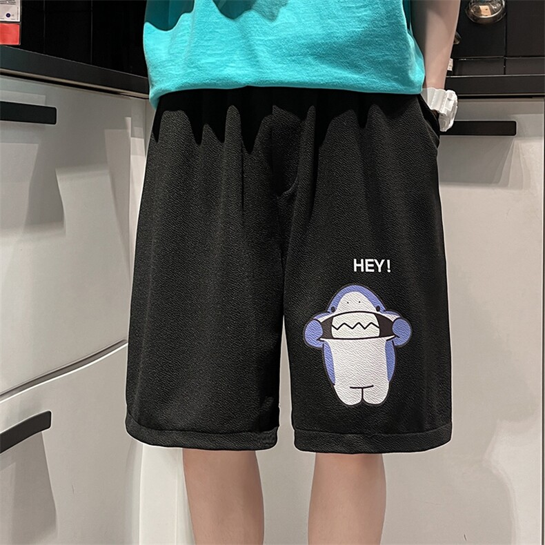 MK37167-P15 冰丝短裤男士大码宽松休闲五分裤男运动中裤 港风图片