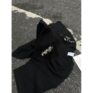 DT2223CC-特P35 植物花卉刺绣短袖T恤男女图片