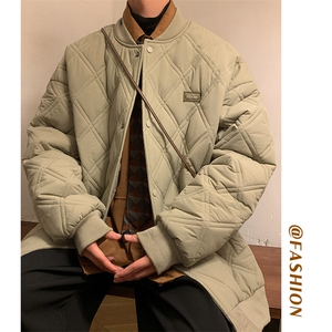 特批P90无差价冬美拉德风菱形格加棉加厚棒球服男棉衣保暖外套M51图片