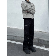 B221美式ins高街褶皱休闲弹力工装裤LK24159-P65控88，男装休闲裤，电商B221