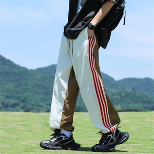 夏季新款设计感小众运动卫裤条纹拼接撞色休闲裤 现货 K8012-P40图片