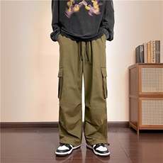 工装裤子ins高街潮束脚休闲裤男秋冬季oversize机能裤GK3047-P45，男装工装外套，星座1008-1